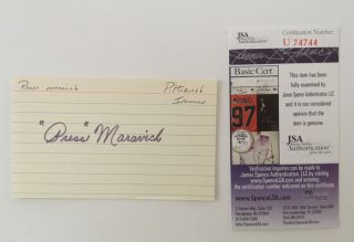 Press Maravich Signed Autographed 3x5 Card Jsa Certified Pete