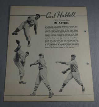 1937 - 1938 DIXIE LID BASEBALL PREMIUM - CARL HUBBELL GIANTS BASEBALL 3