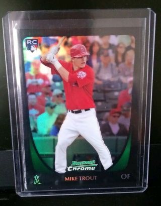2011 Bowman Chrome Mike Trout 175 Refractor Ref Rc Rookie Card Angels Mvp