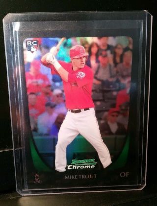 2011 Bowman Chrome Mike Trout 175 REFRACTOR Ref RC Rookie Card ANGELS MVP 4