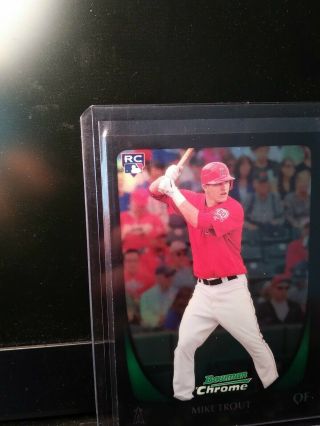 2011 Bowman Chrome Mike Trout 175 REFRACTOR Ref RC Rookie Card ANGELS MVP 9