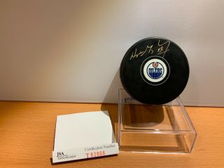 Hof Hockey Wayne Gretzky Autographed Oilers Puck Jsa Cert