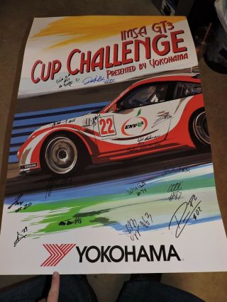 Porsche Gt3 Cup Challenge Signed Huge Poster Imsa Sportscar Racing 2017