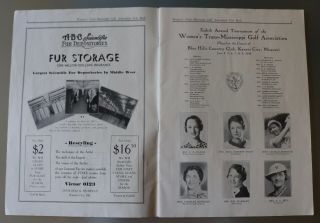 1934 Year Book Women ' s Trans - Mississippi Golf Assoc.  Blue Hills Country Club 3