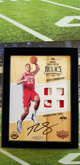 2016 - 17 Uda Supreme True Rpa Ben Simmons Game Floor And Patch.  Auto 16/99