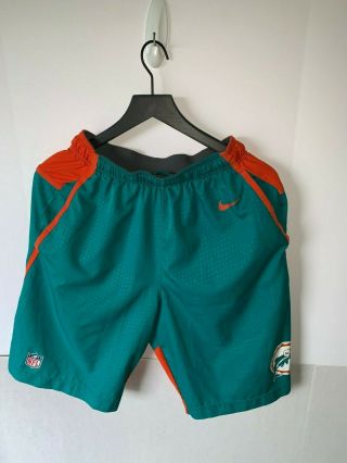 Rare Miami Dolphins Throwback Logo Nfl Game Issued Nike Dri Fit Field Shorts Sm