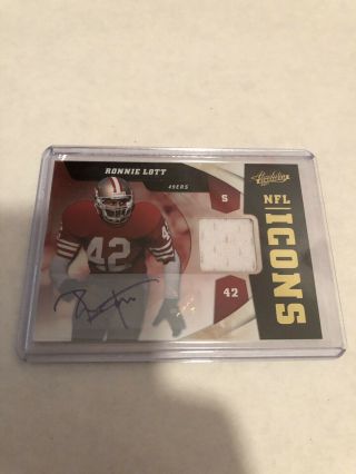 Ronnie Lott 2011 Absolute Memorabilia Nfl Icons Game Jersey Auto D/25