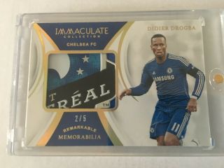 2018 - 19 Panini Immaculate Soccer Jersey Patch Chelsea Fc : Didier Drogba D 2/5