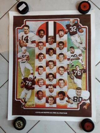 Vintage Cleveland Browns Football Poster All Time Greats Graham Brown Top 25