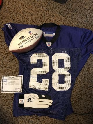 Very Rare Signed Ed Reed Game Baltimore Ravens Glove And More