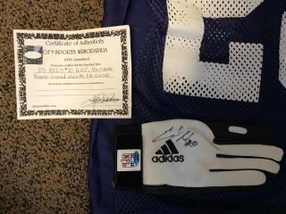 VERY RARE SIGNED ED REED GAME BALTIMORE RAVENS GLOVE AND MORE 2