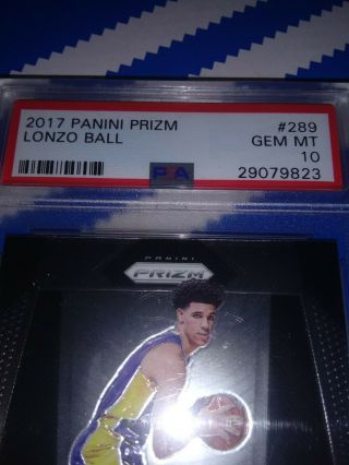2017 Panini Prizm Lonzo Ball Rookie Card Psa 10 3