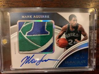 True “1 Of 1” Mark Aguirre 2015/16 Immaculate Ssp Prime Jumbo Patch Auto (1/1)