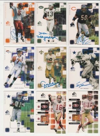 5 1999 Upper Deck Sp Signature Edition Auto Cards Singletary,  Manning,  Maynard,