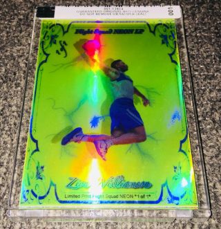 Zion Williamson Neon Refractor - Rookie Card - 1 Of 1 - Encased With -