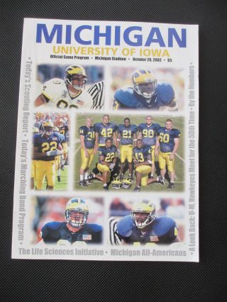 2002 University Of Michigan Vs Iowa Football Program