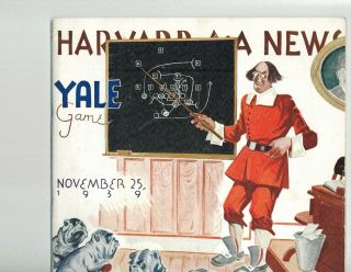 1939 Harvard vs Yale Football Program Harvard Stadium GOOD, 2