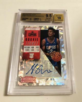 Shai Gilgeous - Alexander 2018 Panini Contenders Cracked Ice Rc Auto/25 Bgs 9.  5/10