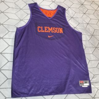 Clemson Tigers Team Issued Game Worn ? Nike Reversible Basketball Jersey Xl,  2