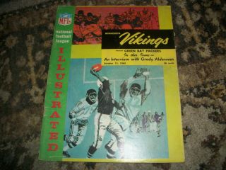 Minnesota Vikings Vs Greenbay Packers Official Program October 13,  1963.