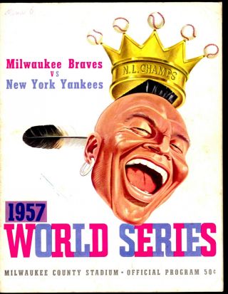1957 World Series Program York Yankees @ Milwaukee Braves Game 5