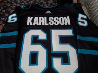 Erik Karlsson San Jose Sharks Black Authentic Adidas Jersey Size 54
