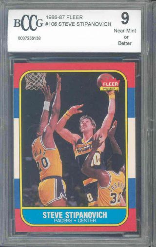 1986 - 87 Fleer 106 Steve Stipanovich Indiana Pacers Bgs Bccg 9
