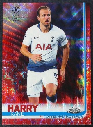 2018 - 19 Topps Chrome Uefa Champions Red Wave Refractor 48 Harry Kane 05/10 Yq