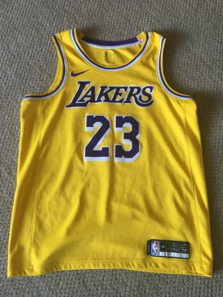 Nike Lebron James La Lakers Jersey Size Large - Gold -