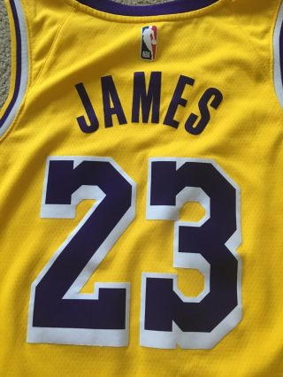 Nike LeBron James LA Lakers Jersey Size Large - Gold - 5