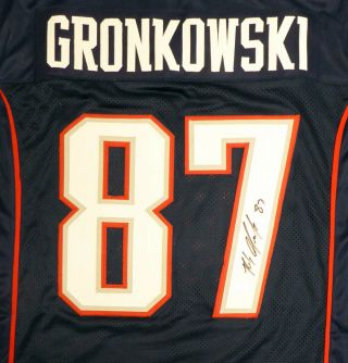 Patriots Rob Gronkowski Authentic Autographed Signed Blue Jersey Beckett 126622