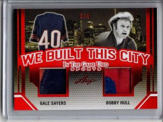Gale Sayers Bobby Hull Jersey Logo Patch /4 2019 Leaf In The Game Chicago