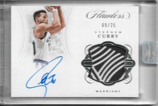 2017 - 18 Flawless STEPHEN CURRY PATCH AUTO ' D 9/25 AUTO 3
