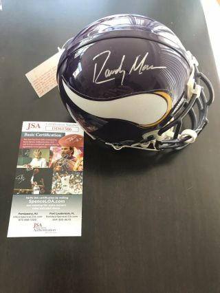 Randy Moss Autograph Mini Helmet Minnesota Vikings Helmet Auto Jsa Authentucated