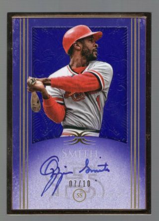 Ozzie Smith 2017 Topps Definitive Gold Framed On Card Auto 7/10 Cardinals Hof