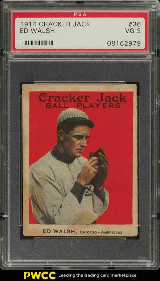 1914 Cracker Jack Ed Walsh 36 Psa 3 Vg (pwcc)
