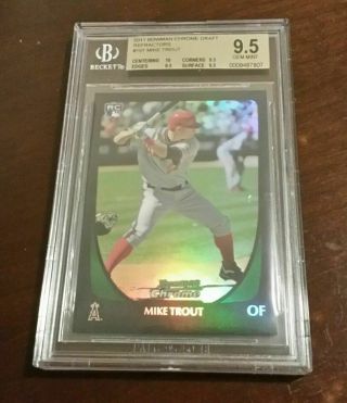 Bgs 9.  5 2011 Bowman Chrome Draft Refractors 101 Mike Trout Rookie Rc High Subs