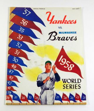 1958 World Series Program Braves At Yankees