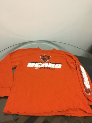 Chicago Bears Football Orange Nfl Team Apparel Long Sleeve Shirt Xl Good Cond