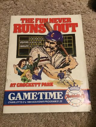 1984 Charlotte O’s North Carolina Souvenir Baseball Program Minor League