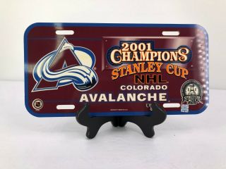 Colorado Avalanche 2001 Stanley Cup Champions License Plate - Nhl Hockey
