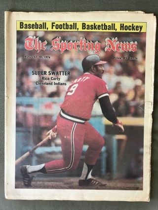 The Sporting News August 28,  1976 Rico Carty Cleveland Indians No Label