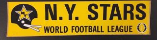 York Stars World Football League Vintage Bumper Sticker Decal Old Stock