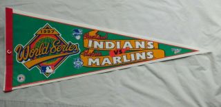 1997 Cleveland Indians Vs Florida Marlins Pennant Full Size 30
