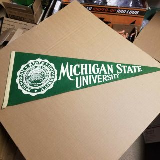 Vintage Michigan State Spartans Full Size Pennant Founded 1855 Few Holes