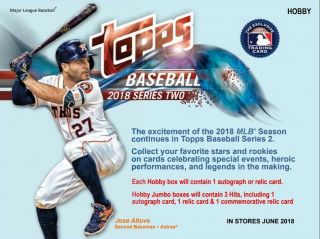 2018 Topps Series 2 Baseball Jumbo Hobby 6 Box Case  W/ 12 Silver Packs