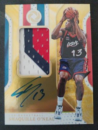 Shaquille O Neal 2018 - 19 Opulence Team Usa 3 Color Patch Auto Autograph 03/10
