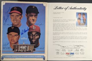 1985 Baseball Hof Yearbook 37 Signatures Aaron Drysdale,  Autographed Psa Loa