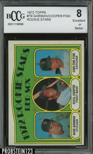 1972 Topps 79 Carlton Fisk Red Sox Rc Rookie Hof Bccg 8