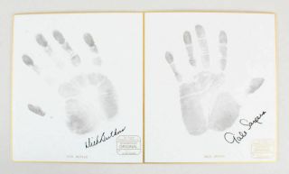 Gale Sayers & Dick Butkus Signed Hand Prints Bears -